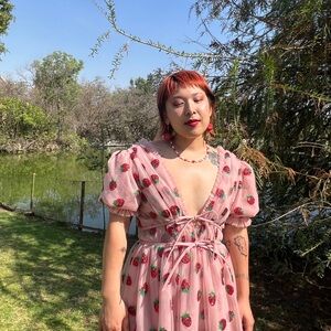 Lirika Matoshi strawberry midi dress